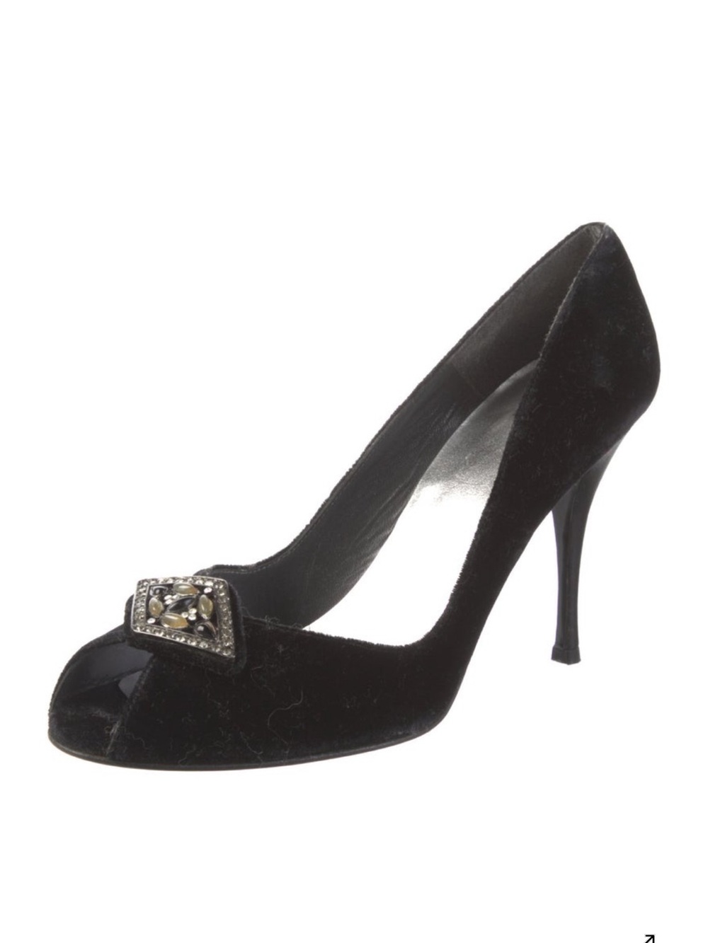 NWT NWT Stuart Weitzman GEMSTONE Velvet Peep Toe Heel - Size 8